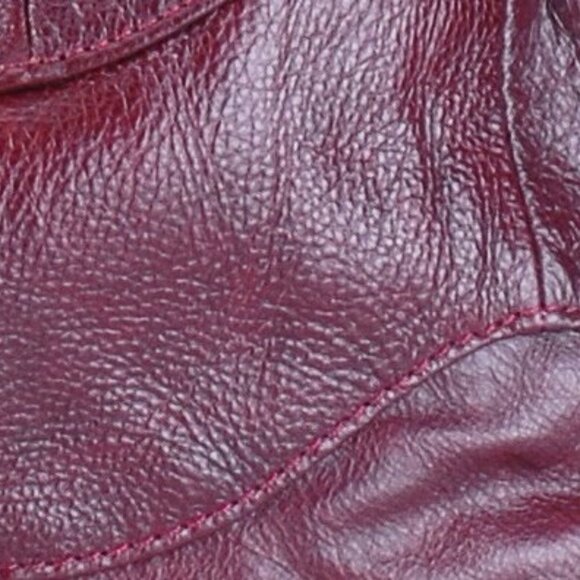 Leather Red Wine Grommeted Handbag - NEW - Picture 4 of 14